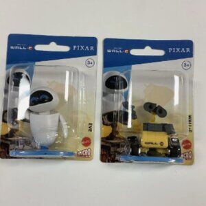 Disney Mattel Micro Collection WALL-E & Eve Figurines Cake Topper Collectible
